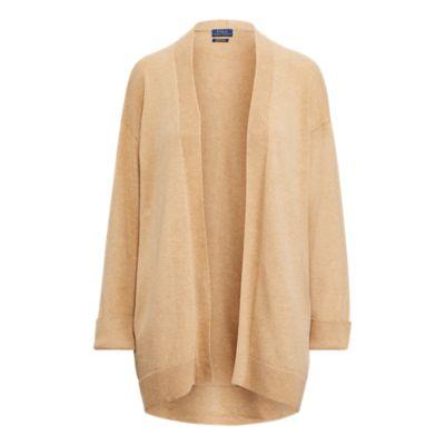 Ralph Lauren Wool Open-front Sweater Camel Melange