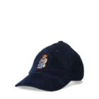 Ralph Lauren Bear Corduroy Baseball Cap French Navy 12-24m