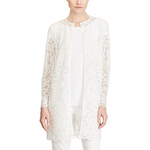 Ralph Lauren Lauren Lace Open-front Duster White