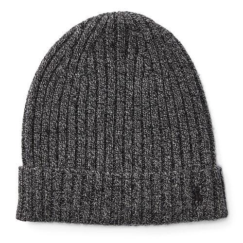 Polo Ralph Lauren Ribbed Cashmere-wool Hat Salt & Pepper
