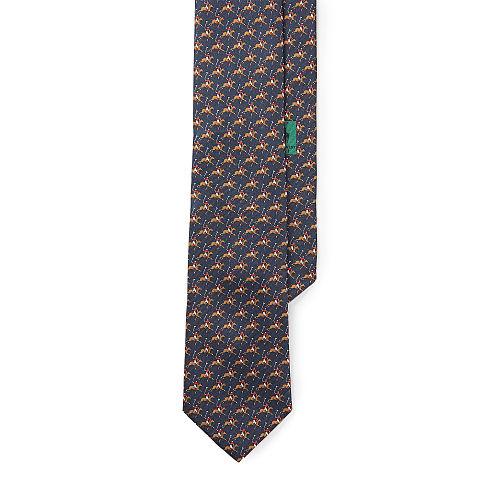 Polo Ralph Lauren Printed Silk Twill Narrow Tie Navy