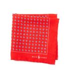 Ralph Lauren Neat Linen Pocket Square Red