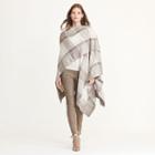 Ralph Lauren Lauren Plaid Wool-blend Poncho Grey Multi