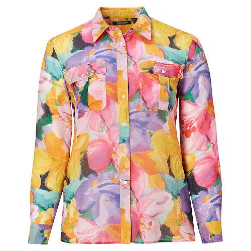 Ralph Lauren Lauren Woman Cotton-silk Voile Shirt Multi