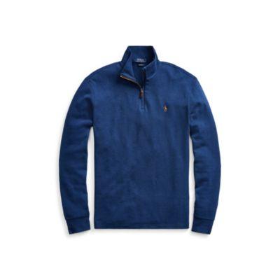 Ralph Lauren Estate-rib Half-zip Pullover Monroe Blue Heather
