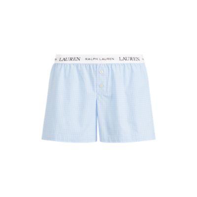 Ralph Lauren Checked Cotton Sleep Short Bluechk