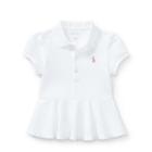 Ralph Lauren Cotton Mesh Polo Shirt White 9m