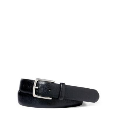 Ralph Lauren Pebbled Leather Dress Belt Black