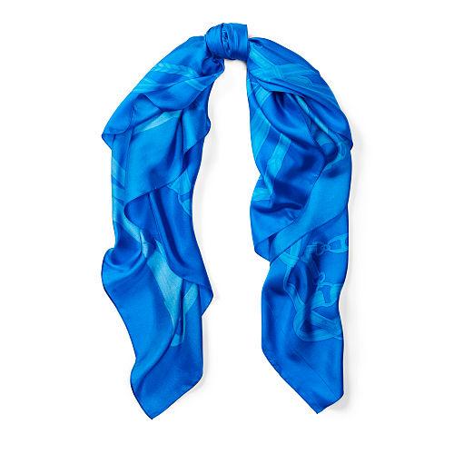 Ralph Lauren Lauren Miruna Silk Twill Scarf Royal Blue