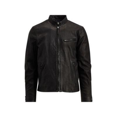 Ralph Lauren Lambskin Caf Racer Jacket Polo Black