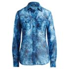 Ralph Lauren Lauren Petite Tie-dye Button-down Shirt