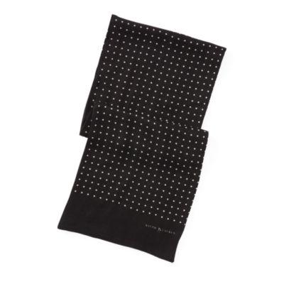 Ralph Lauren Dot-print Wool Challis Scarf Black/cream