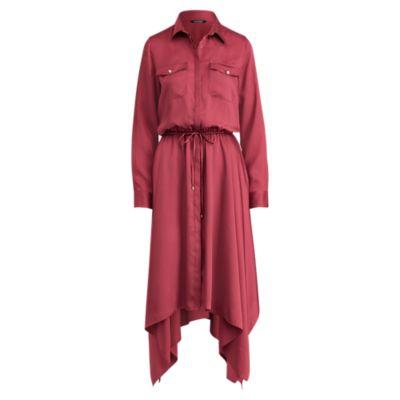 Ralph Lauren Twill Shirtdress Rich Cranberry