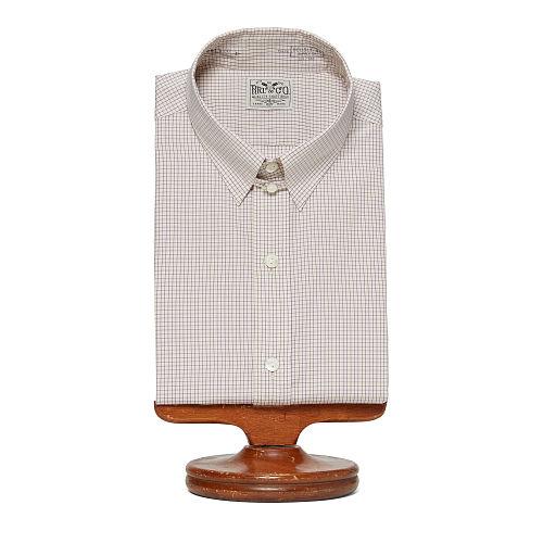 Ralph Lauren Rrl Checked Cotton Dress Shirt Rl 813 Purple Cream