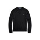 Ralph Lauren Merino Wool V-neck Sweater Polo Black