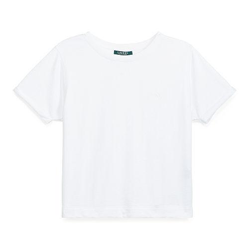 Ralph Lauren Lauren Brushed Terry Crewneck Top White