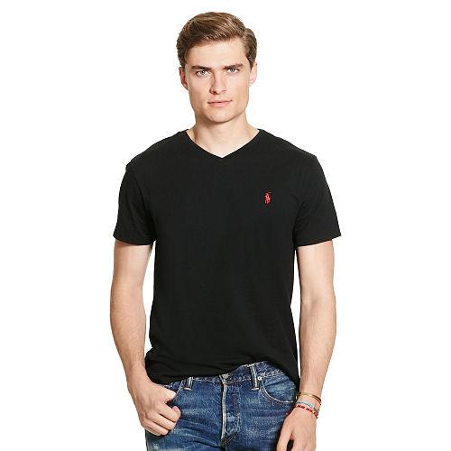 Polo Ralph Lauren Cotton Jersey V-neck T-shirt Rl Black