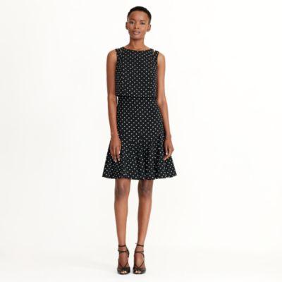 Ralph Lauren Polka-dot Crepe Dress Black-white