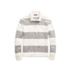 Ralph Lauren Striped Cashmere Rugby Sweater Lt Grey Heather/cream
