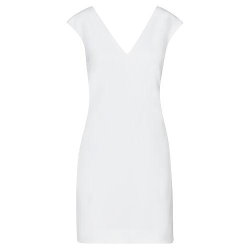 Polo Ralph Lauren Crepe V-neck Shift Dress Pure White