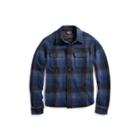 Ralph Lauren Plaid Wool-cashmere Workshirt Mid Blue Plaid