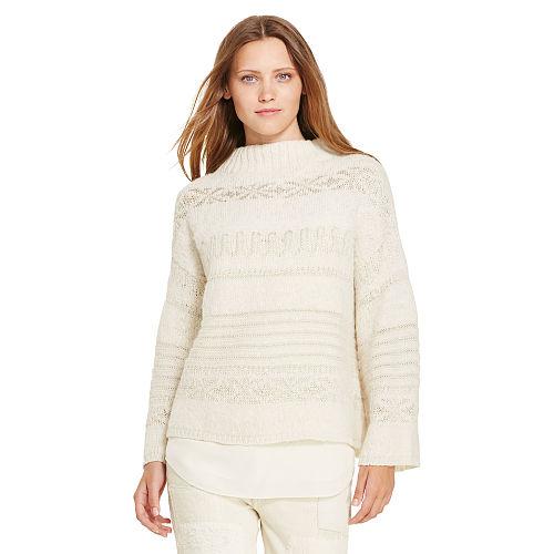 Polo Ralph Lauren Wool-alpaca Boatneck Sweater Cream Multi