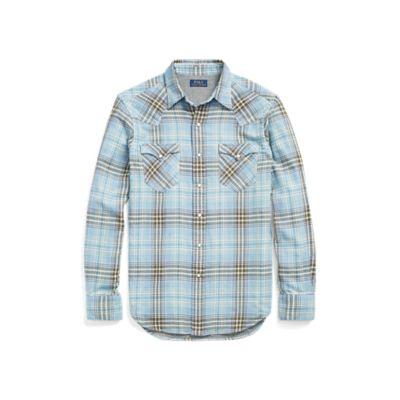 Ralph Lauren Classic Fit Plaid Workshirt Blue/cream