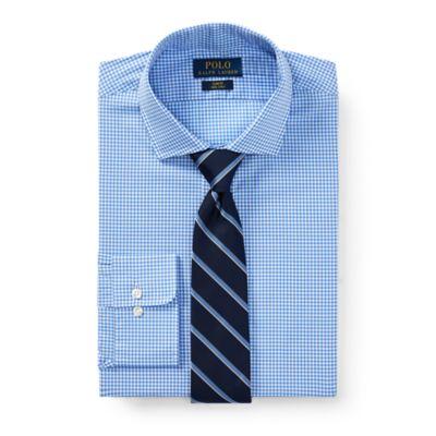 Ralph Lauren Slim Fit Gingham Poplin Shirt 2266 Capri Blue/white