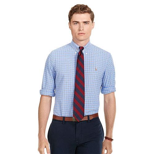 Polo Ralph Lauren Plaid Cotton Oxford Shirt Blue/navy Multi