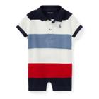 Ralph Lauren Striped Cotton Polo Shortall Hunter Navy Multi 6m