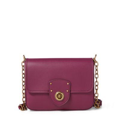 Ralph Lauren Leather Crossbody Bag Eggplant