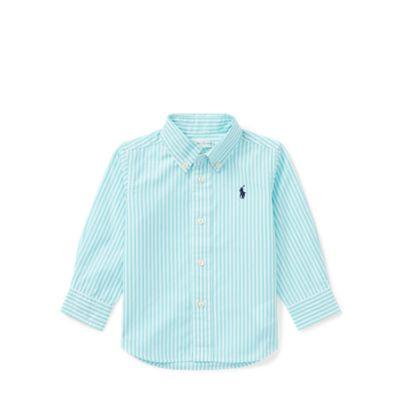Ralph Lauren Striped Stretch Cotton Shirt Turquoise Multi 9m