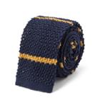 Ralph Lauren Striped Knit Wool Tie Navy/gold