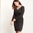Ralph Lauren Lauren Woman Houndstooth Ponte Dress Grey Black