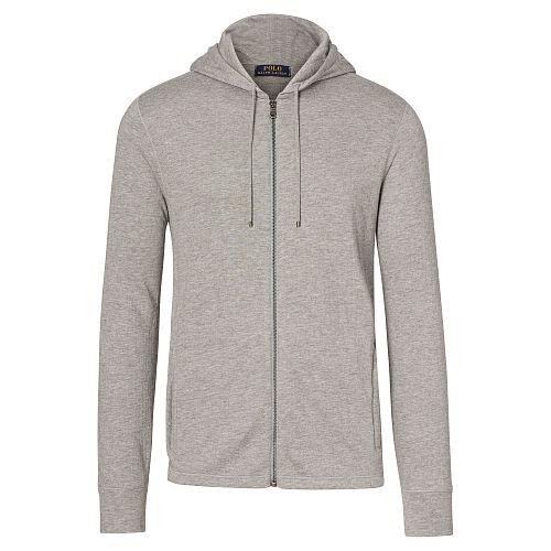 Polo Ralph Lauren Modal-pima Jacquard Hoodie Collection Grey Heather