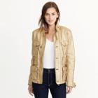 Ralph Lauren Lauren Metallic Leather Cargo Jacket Gold