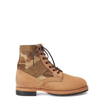 Ralph Lauren Camo Canvas-suede Boot Sand Frogskin Camo