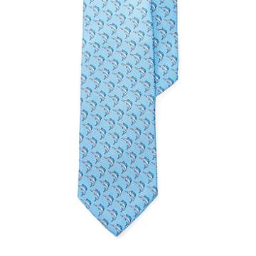 Polo Ralph Lauren Marlin-print Silk Narrow Tie Light Blue