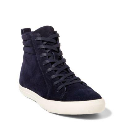 Ralph Lauren Gaven Suede High-top Sneaker Navy