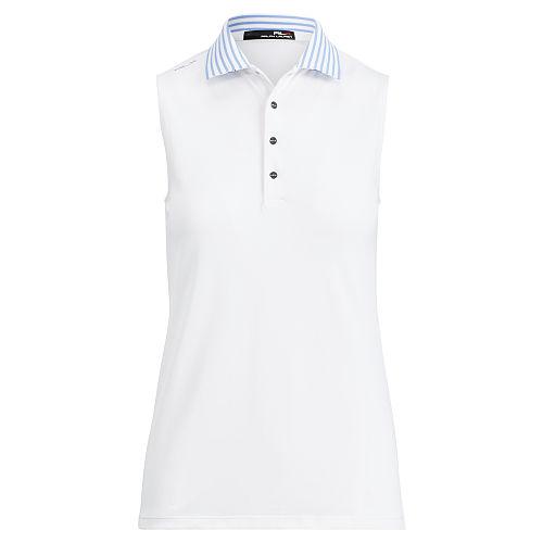 Ralph Lauren Rlx Golf Stretch Sleeveless Polo Shirt White