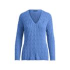Ralph Lauren Cable-knit Side-slit Sweater Brookfield Blue