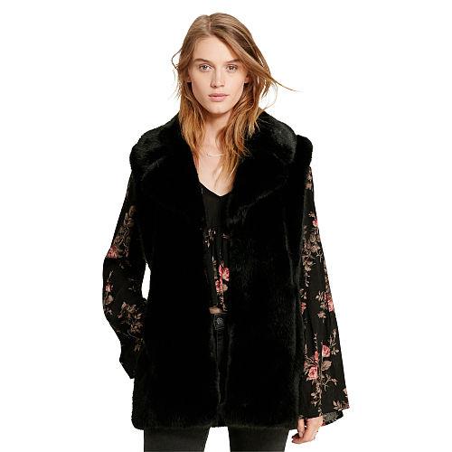 Ralph Lauren Denim & Supply Faux-fur Vest Black