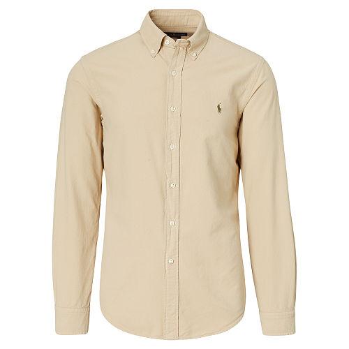 Polo Ralph Lauren Slim Garment-dyed Cotton Shirt Soft Almond