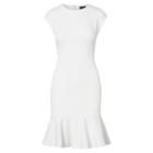 Ralph Lauren Ruffled Ponte Dress White
