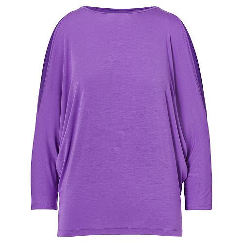 Ralph Lauren Lauren Cutout-shoulder Jersey Top Deep Lilac