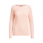 Ralph Lauren Button-shoulder Cable Sweater English Rose