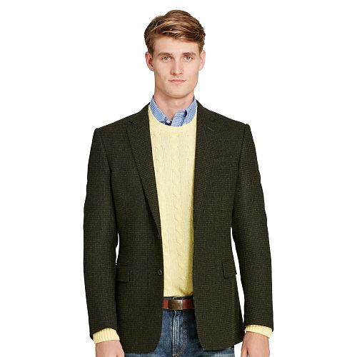 Polo Ralph Lauren Connery Houndstooth Sport Coat Dark Olive Multi