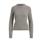 Ralph Lauren Saddle Crewneck Sweater Medium Grey Melange