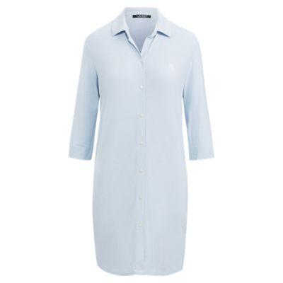 Ralph Lauren Striped Modal Sleep Shirt Blue Stripe