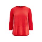 Ralph Lauren Button-trim Matte Jersey Top Crimson